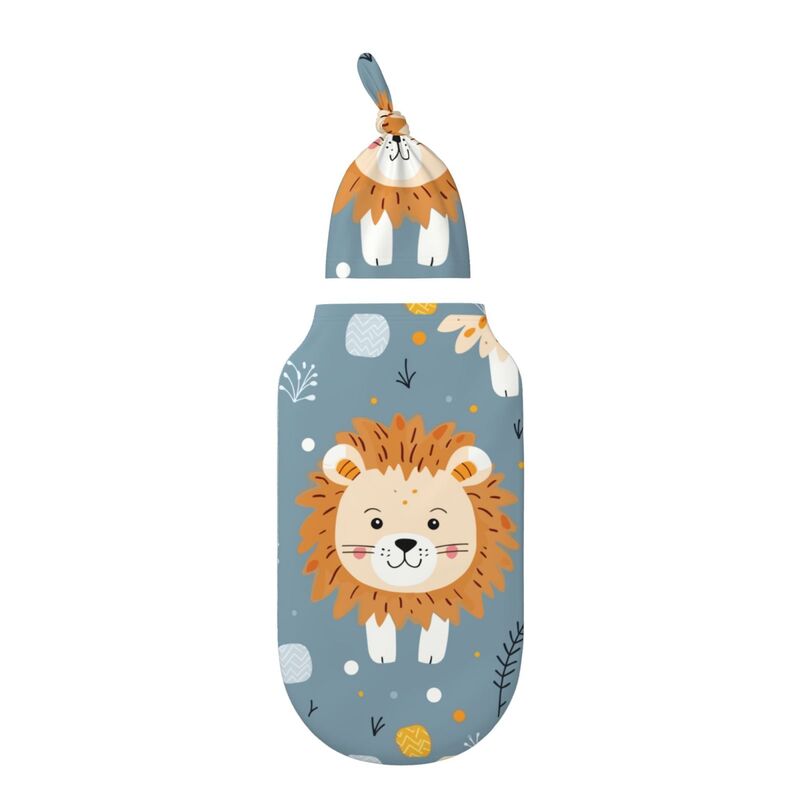 Huglittle Enchanted Lion Swaddle & Hat Set for Newborns