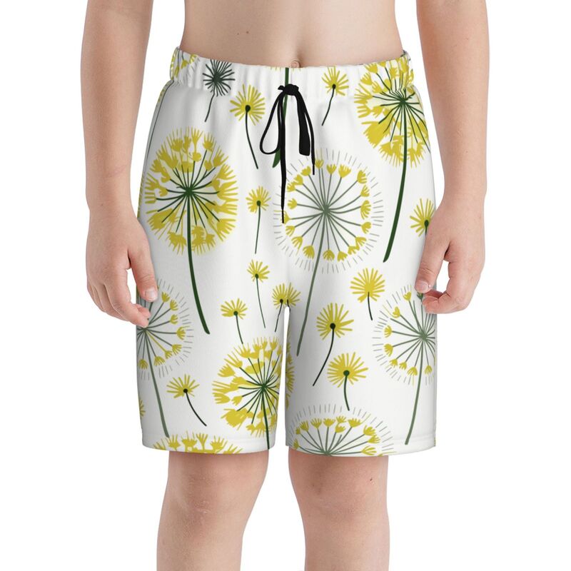 Huglittle Whimsical Dandelion Pattern Teen Beach Trunks - Foster Creativity and Exploration