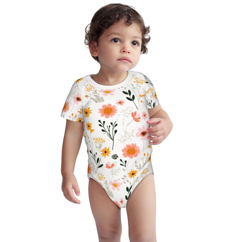 Huglittle Enchanted Garden Baby Bodysuit - Soft Pink & Amber