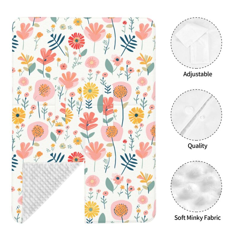 Huglittle Dual-Use Car Seat Canopy & Nursing Cover - Pastel Garden