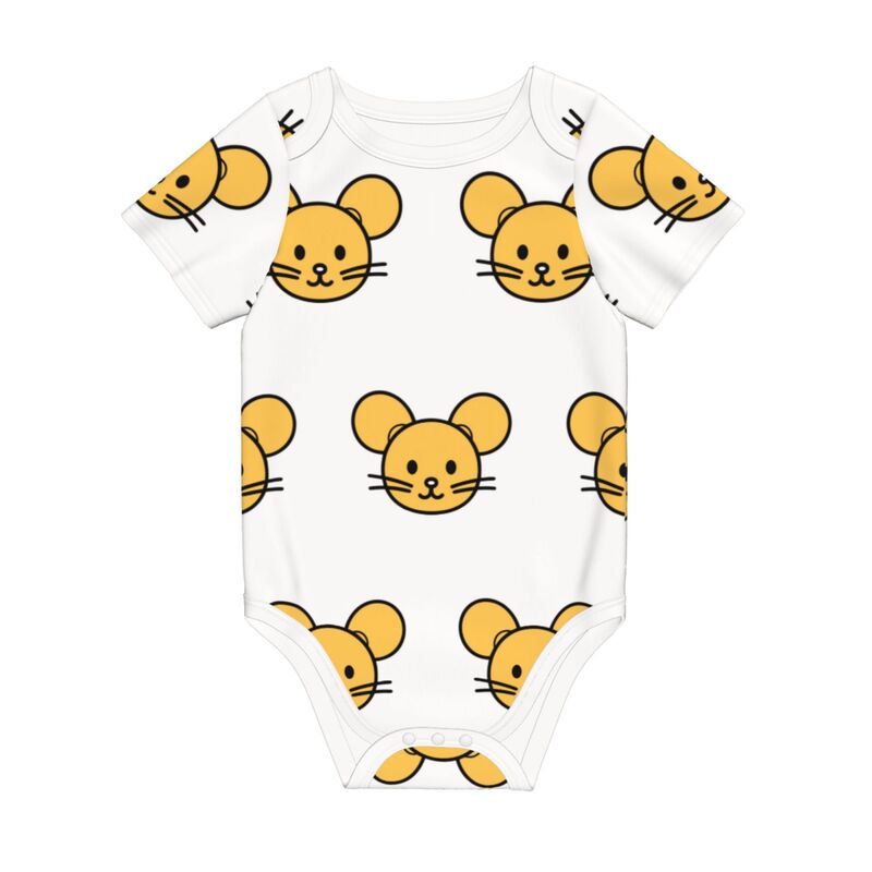 Huglittle Enchanted Mouse Icon Baby Bodysuit - Whimsical Yellow