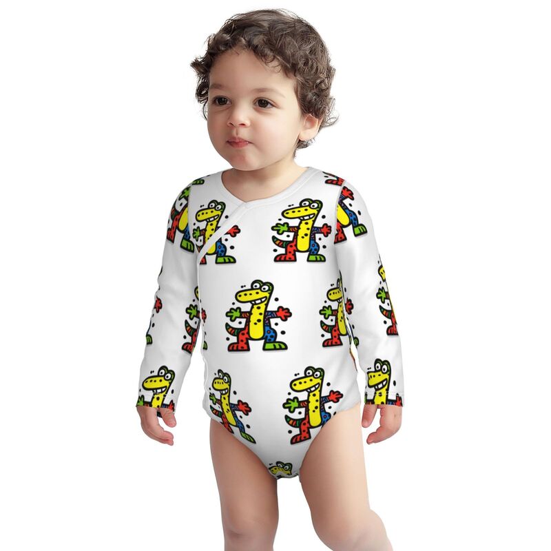 Huglittle Vibrant Crocodile Baby Long-Sleeve Bodysuit