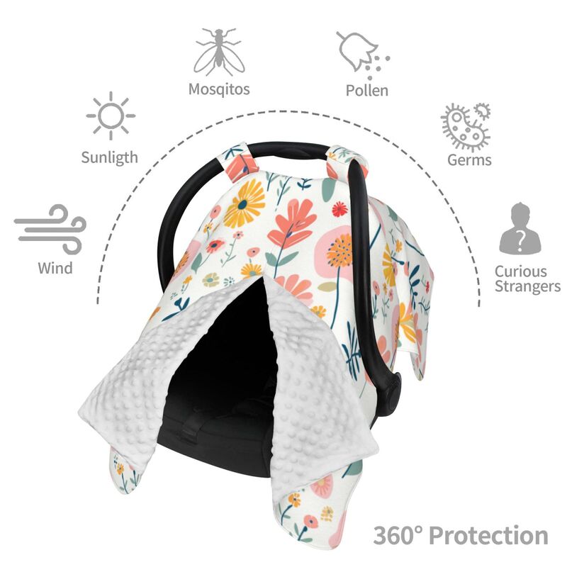 Huglittle Dual-Use Car Seat Canopy & Nursing Cover - Pastel Garden
