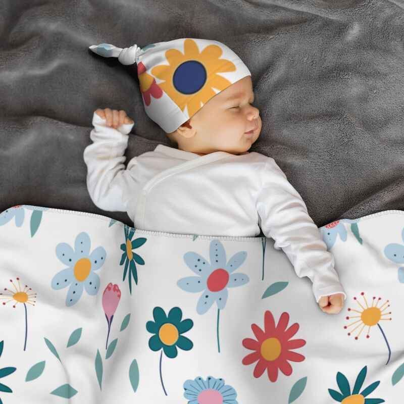 Huglittle Floral Swaddle & Beanie Set for Infants