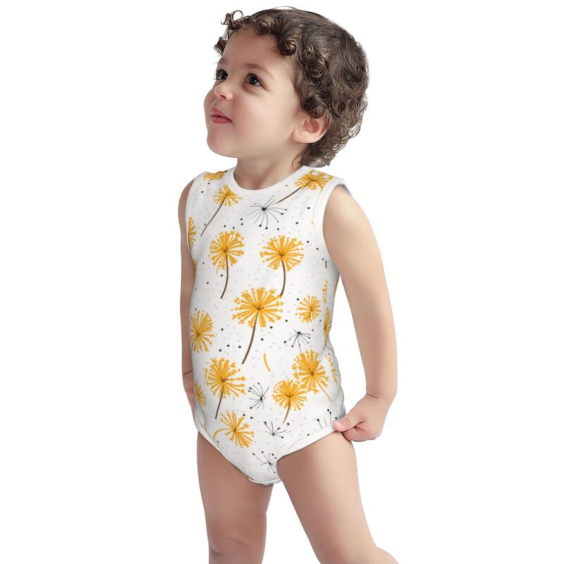 Huglittle Organic Dandelion Daisy Baby Bodysuit