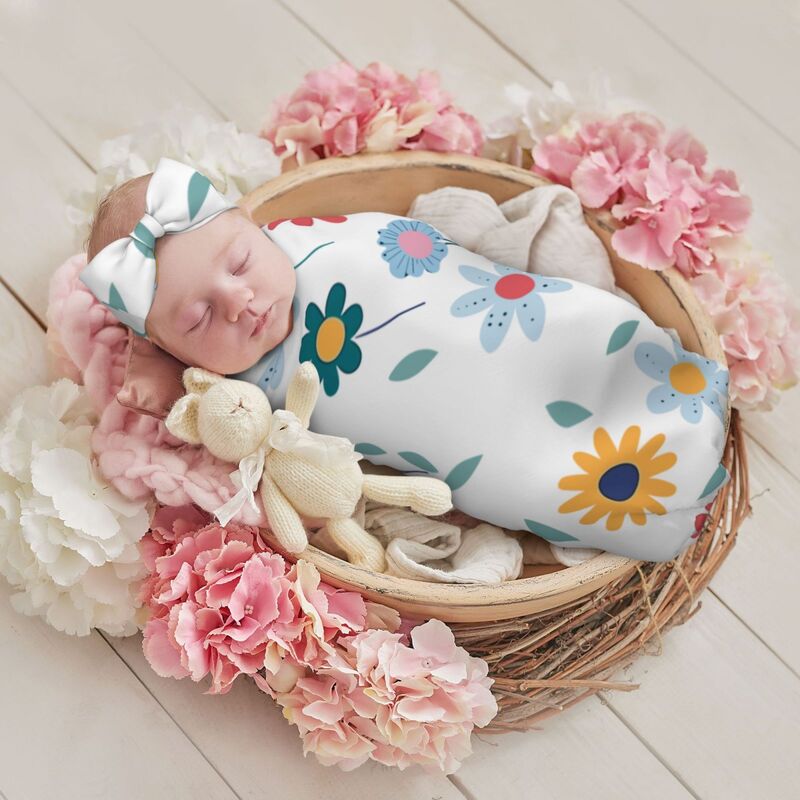 Huglittle Floral Swaddle & Headband Set - Nature-Inspired Design