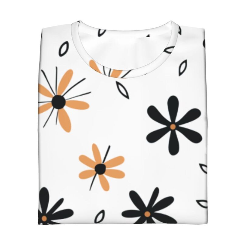 HugLittle Boy's T-Shirt with Playful Daisy Design in Black and Orange