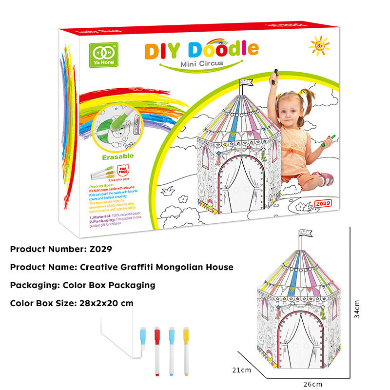 3D DIY Mongolian Yurt Graffiti Kit - Inspiring Creativity Huglittle
