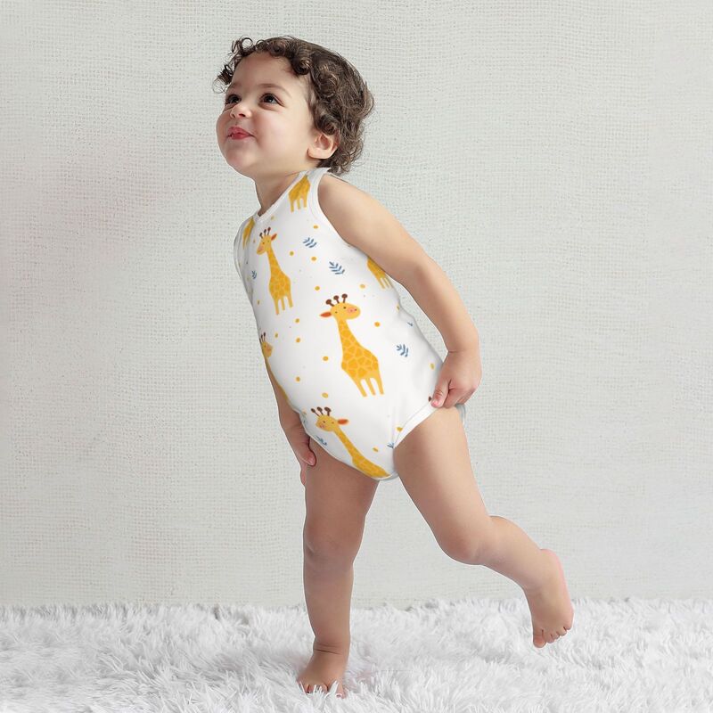 Huglittle Giraffe Baby Bodysuit - Whimsical & Sleeveless