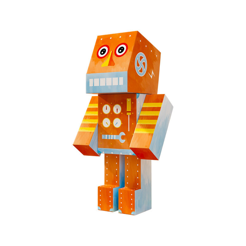 Creative Graffiti Assembly Robot 3D DIY Paperboard Children's Toy Huglittle