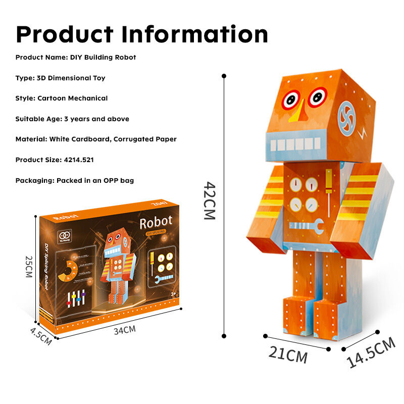 Creative Graffiti Assembly Robot 3D DIY Paperboard Children's Toy Huglittle