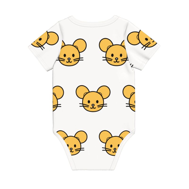 Huglittle Enchanted Mouse Icon Baby Bodysuit - Whimsical Yellow