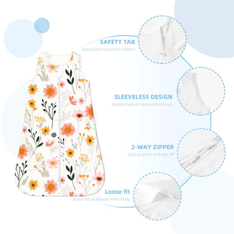 Huglittle Whimsical Garden Baby Sleep Sack, Sleeveless 0-24m