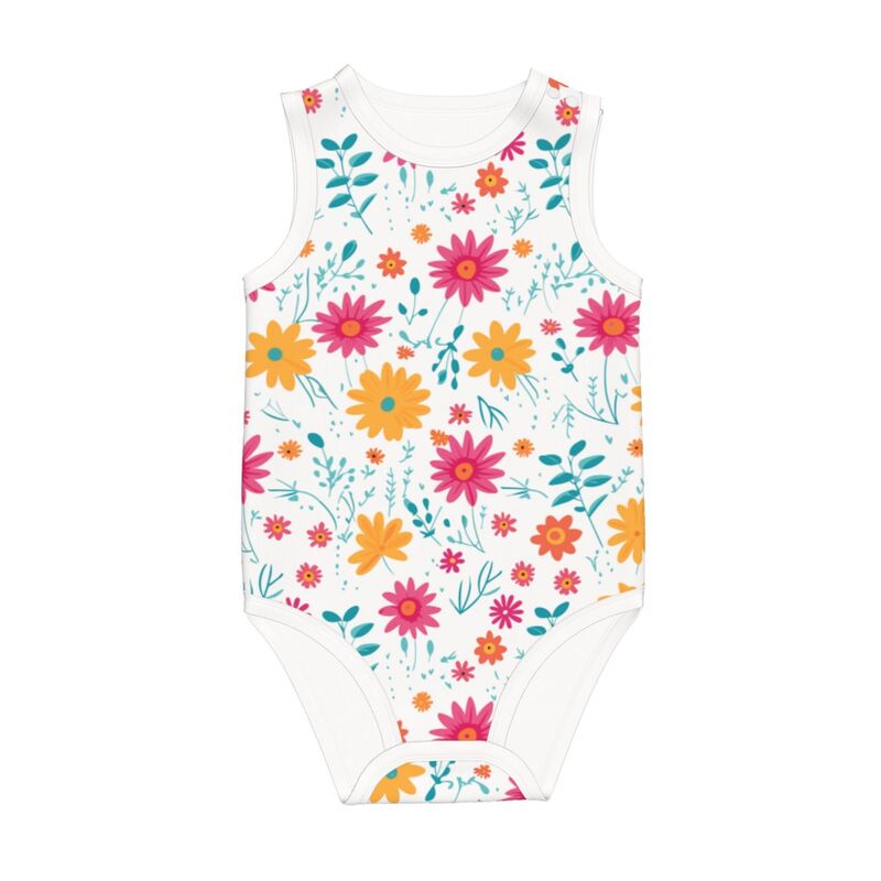 HugLittle Floral Embrace Sleeveless Baby Bodysuit