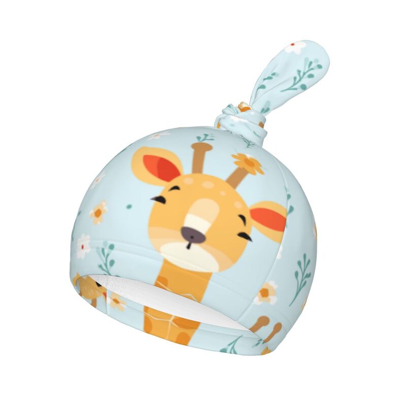 Huglittle Giraffe & Floral Newborn Swaddle Set with Hat