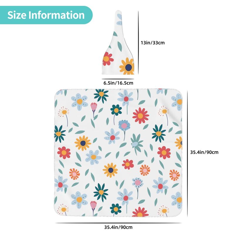 Huglittle Floral Swaddle & Beanie Set for Infants