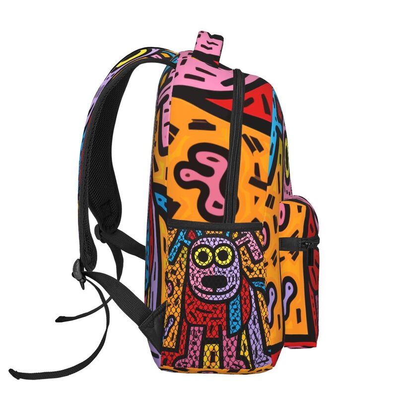 HugLittle Vibrant Neo-Pop Dog Design Casual Backpack for Kids