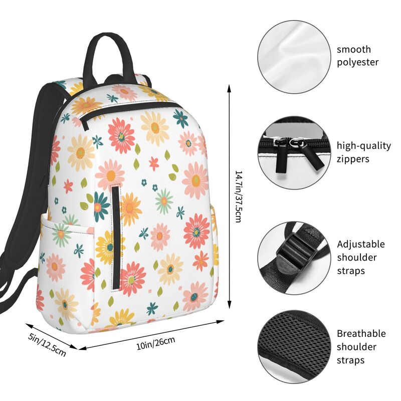 Huglittle Lightweight Backpack with 'Bloom Whispers' Organic Fabric Design - Inspiring Adventures & Creativity for Kids