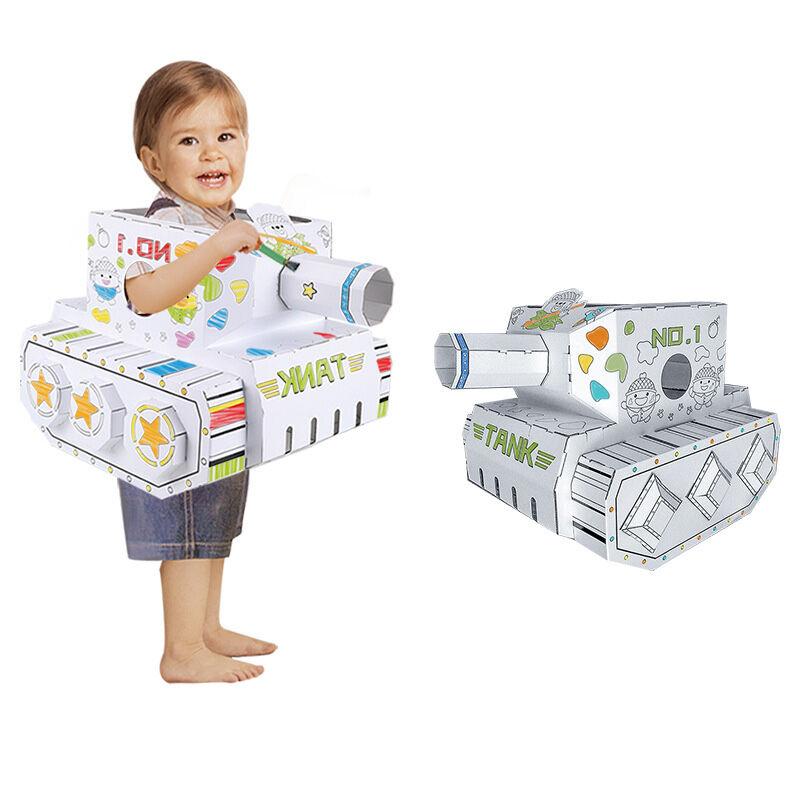 Doodle Dinosaur Cardboard Playhouse DIY - 3D Wearable Tank Huglittle