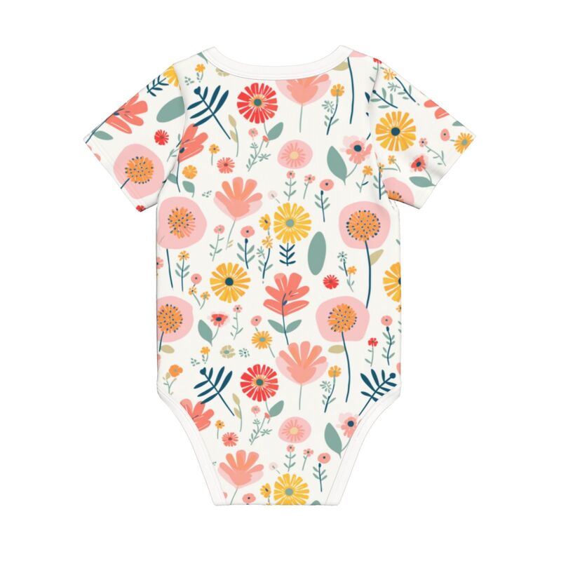 Huglittle Whimsical Garden Baby Bodysuit - Pastel Tones