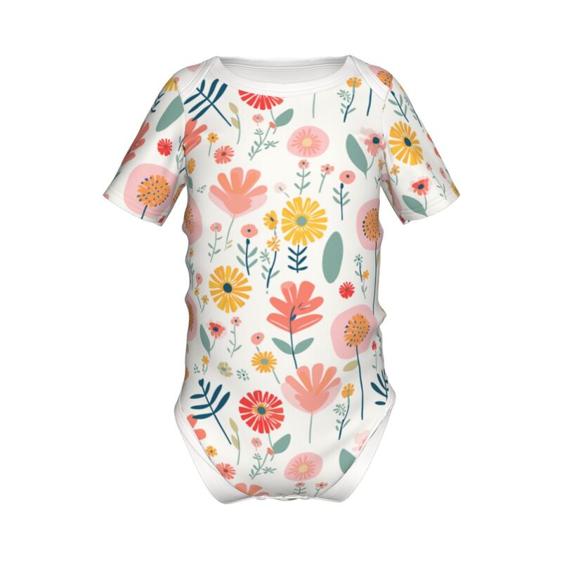 Huglittle Whimsical Garden Baby Bodysuit - Pastel Tones