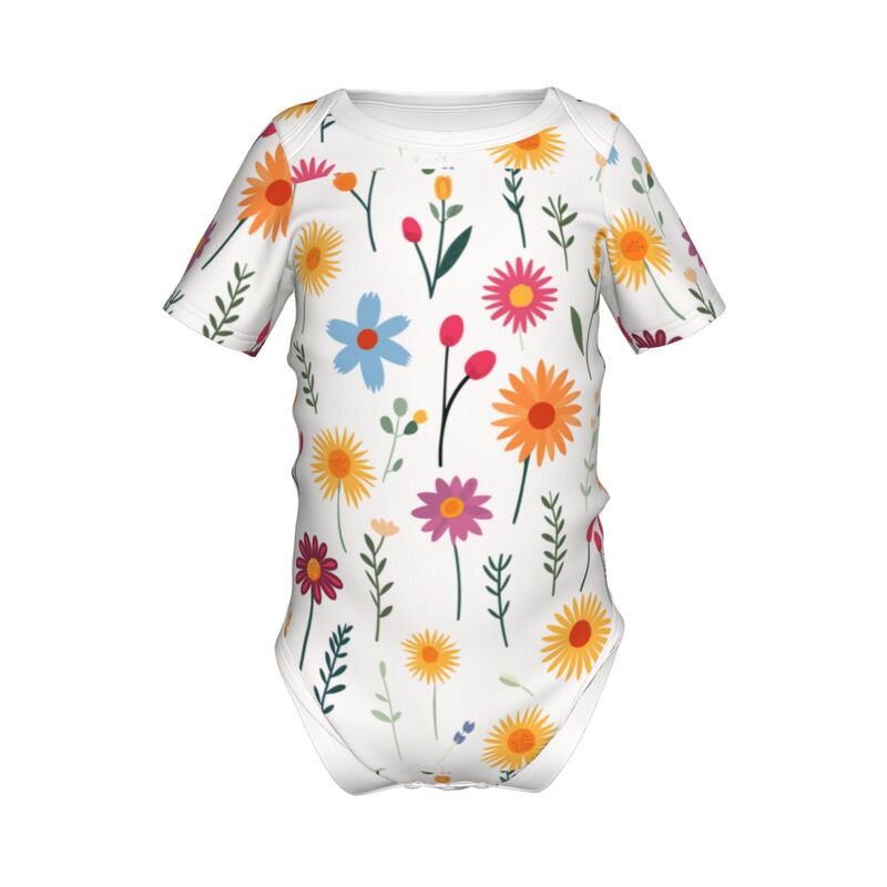 Huglittle Floral Whimsy Baby Bodysuit - Nature-Inspired Design