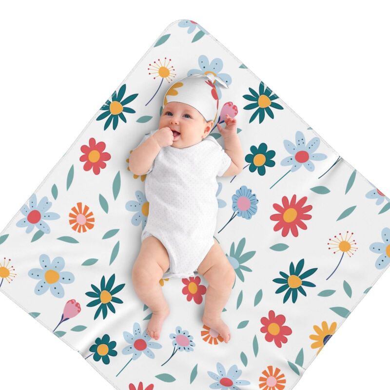 Huglittle Floral Swaddle & Beanie Set for Infants