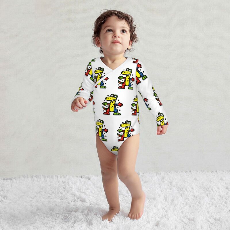 Huglittle Vibrant Crocodile Baby Long-Sleeve Bodysuit