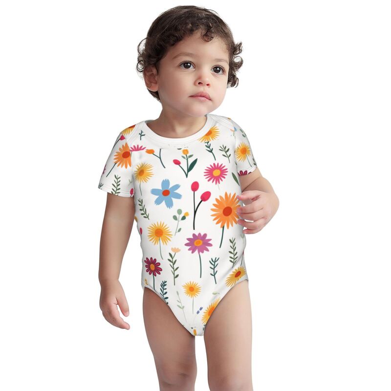 Huglittle Floral Whimsy Baby Bodysuit - Nature-Inspired Design
