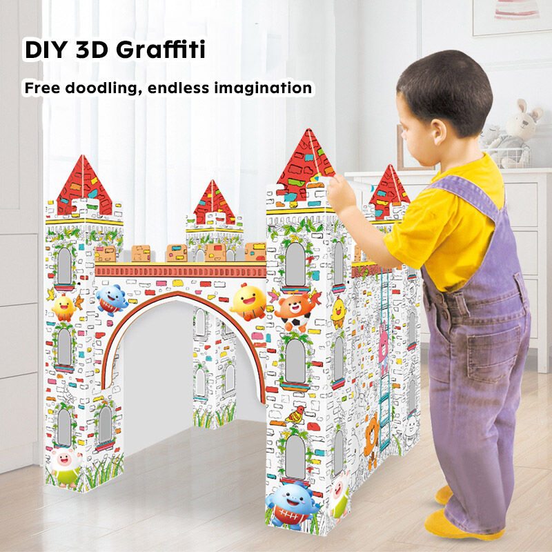 Children's DIY Creative Graffiti Castle Drawing and Coloring Toy Huglittle