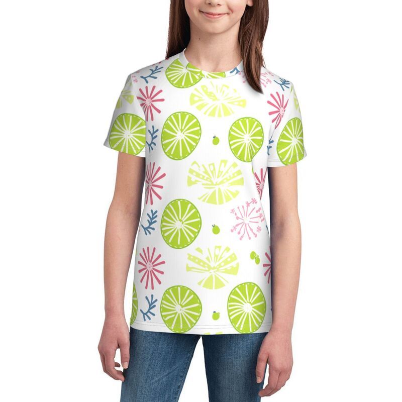 Huglittle Youth Short Sleeve T-Shirt: Playful Geometric Garden Design for Kids