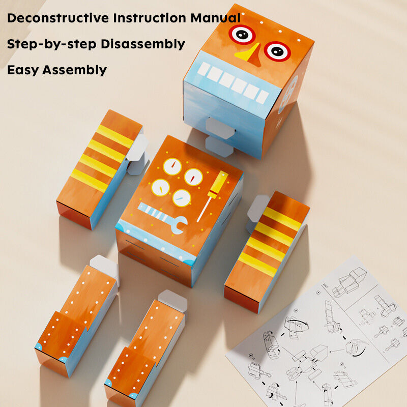 Creative Graffiti Assembly Robot 3D DIY Paperboard Children's Toy Huglittle