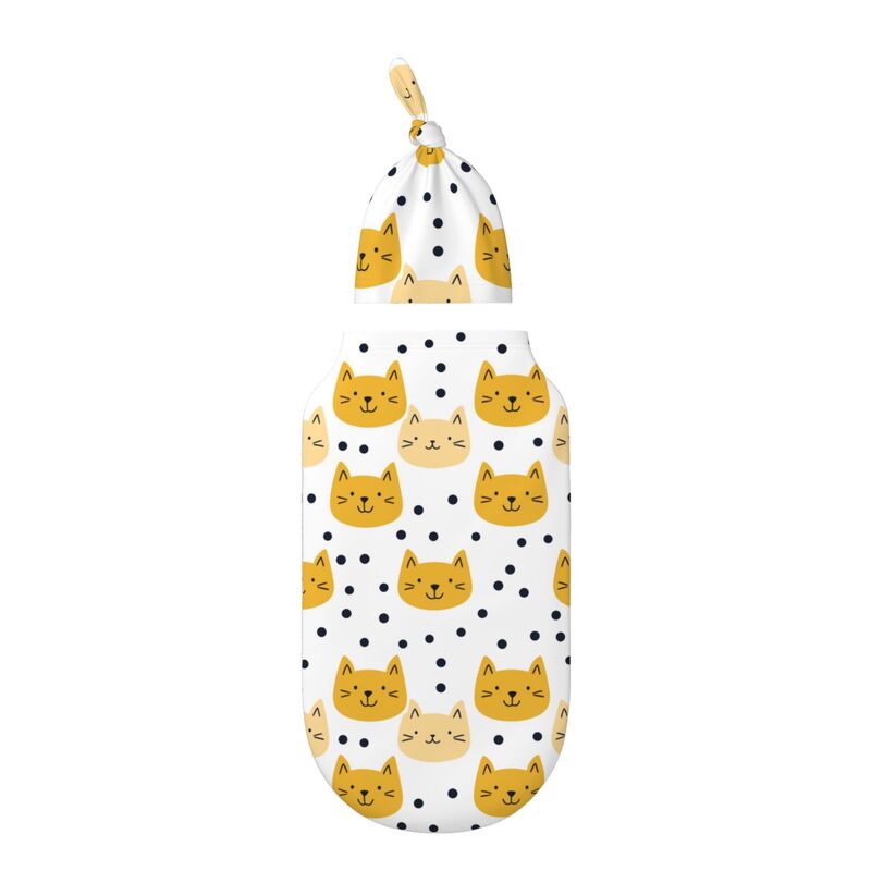 Huglittle Playful Cat & Polka Dot Newborn Swaddle Set