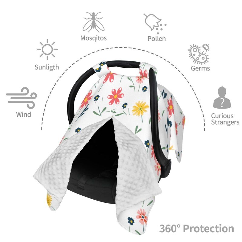 HugLittle Floral Car Seat Canopy & Nursing Cover - Kid-Friendly Design