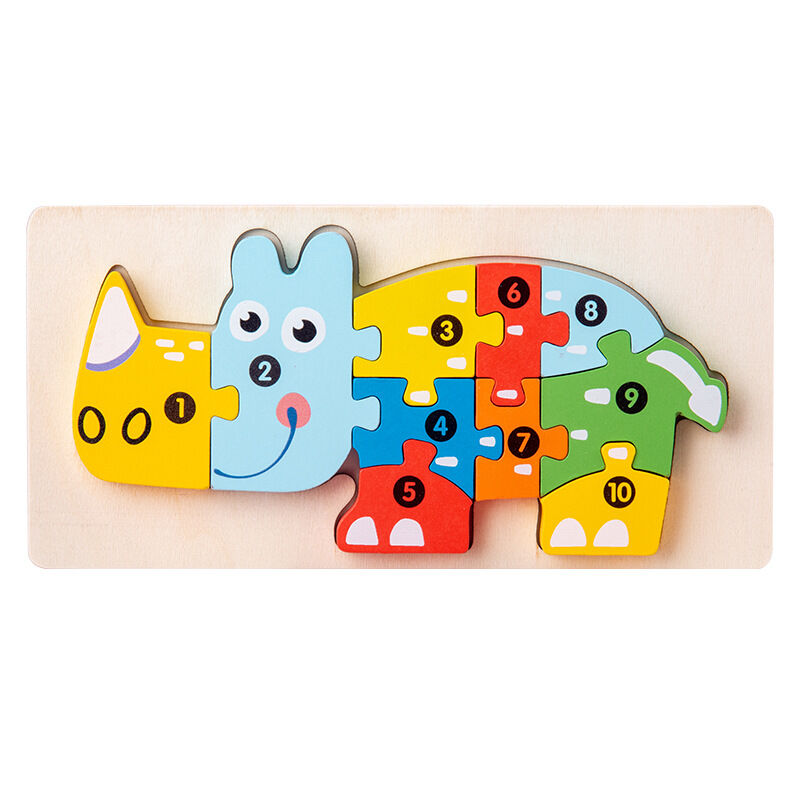 Imaginative Play Wooden Puzzle Blocks: Explore the Animal Kingdom