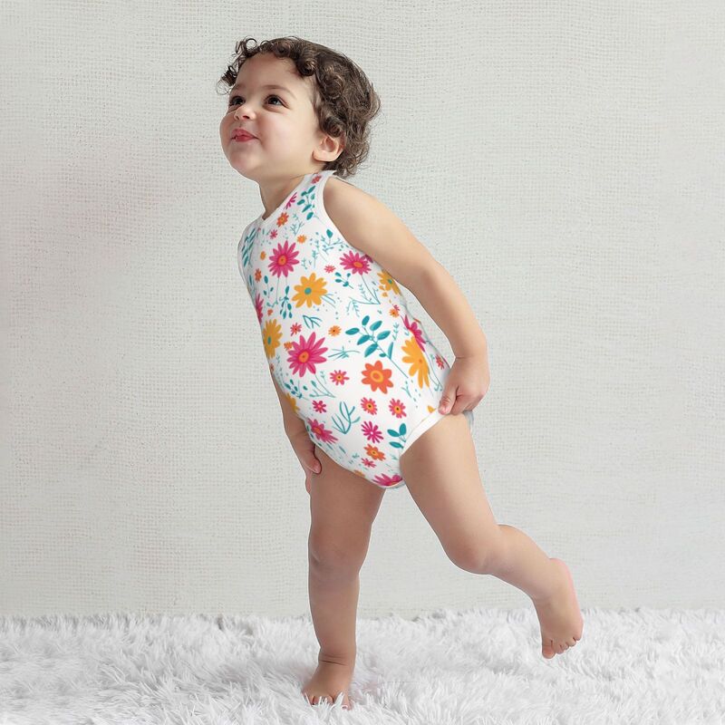 HugLittle Floral Embrace Sleeveless Baby Bodysuit