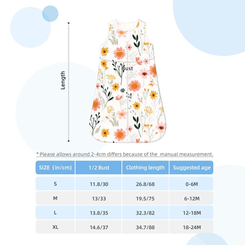 Huglittle Whimsical Garden Baby Sleep Sack, Sleeveless 0-24m