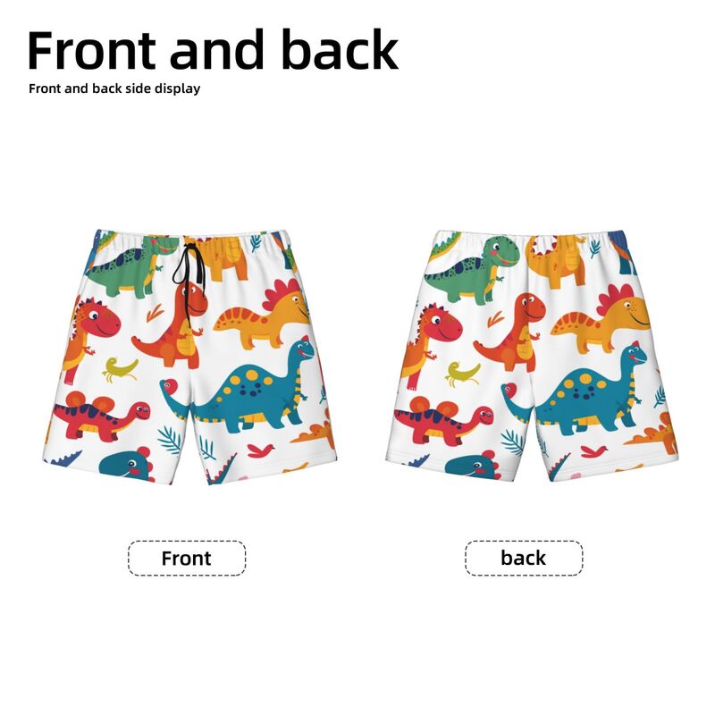 HugLittle Vibrant Dinosaur Pattern Teen Beach Trunks for Playful Exploration