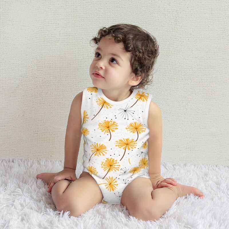 Huglittle Organic Dandelion Daisy Baby Bodysuit