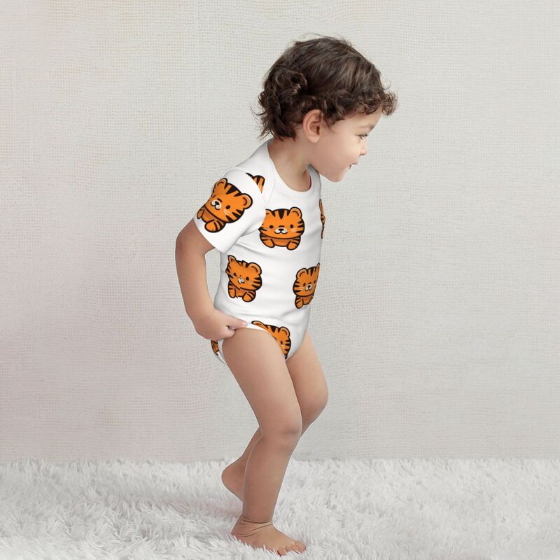 HugLittle Kawaii Tiger Short-Sleeve Baby Bodysuit