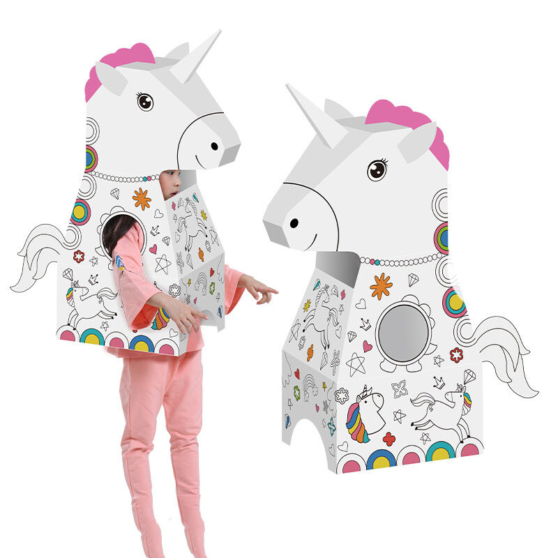 Doodle Dinosaur Cardboard Playhouse DIY - 3D Wearable Unicorn Huglittle