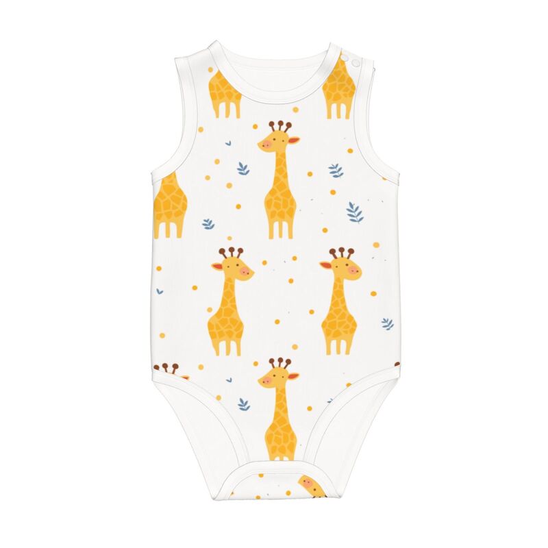 Huglittle Giraffe Baby Bodysuit - Whimsical & Sleeveless