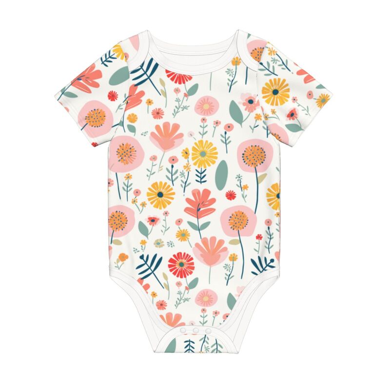 Huglittle Whimsical Garden Baby Bodysuit - Pastel Tones
