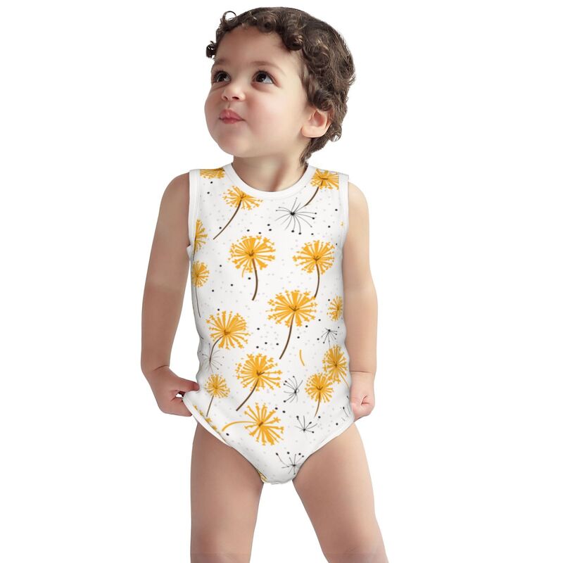 Huglittle Organic Dandelion Daisy Baby Bodysuit