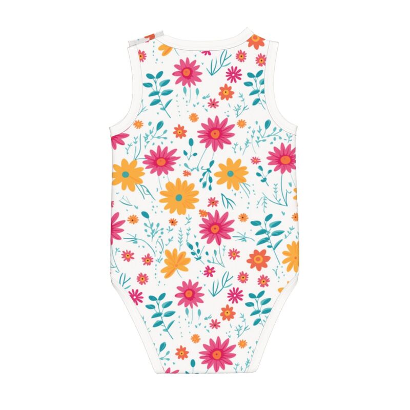 HugLittle Floral Embrace Sleeveless Baby Bodysuit