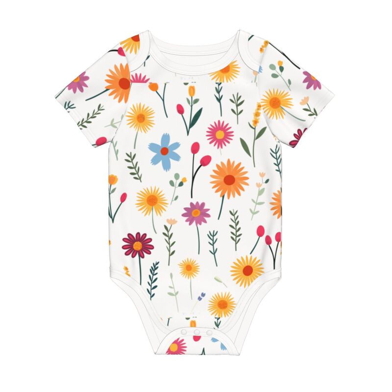 Huglittle Floral Whimsy Baby Bodysuit - Nature-Inspired Design