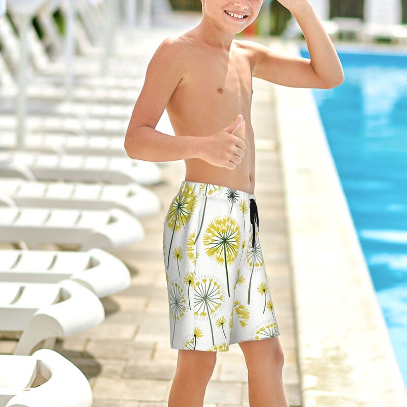 Huglittle Whimsical Dandelion Pattern Teen Beach Trunks - Foster Creativity and Exploration