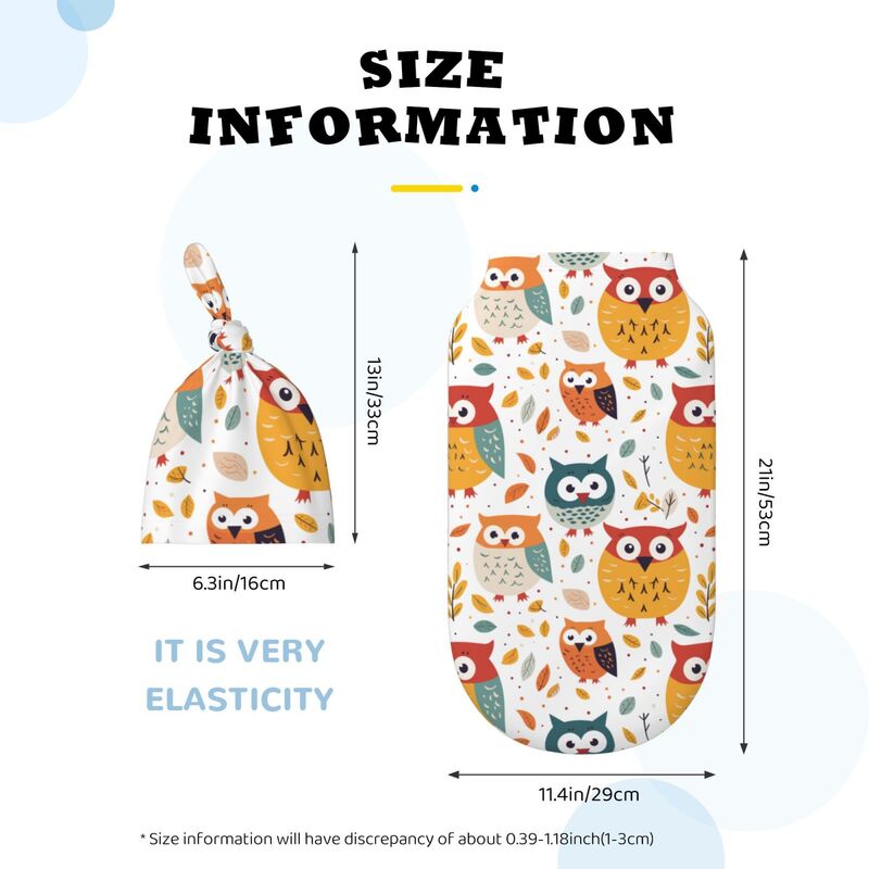 Huglittle Newborn Owl Swaddle & Hat Set - Autumnal Nature Design