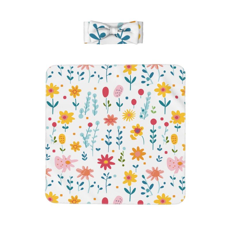 Huglittle Floral Baby Swaddle & Headband Set - Enchanted Garden
