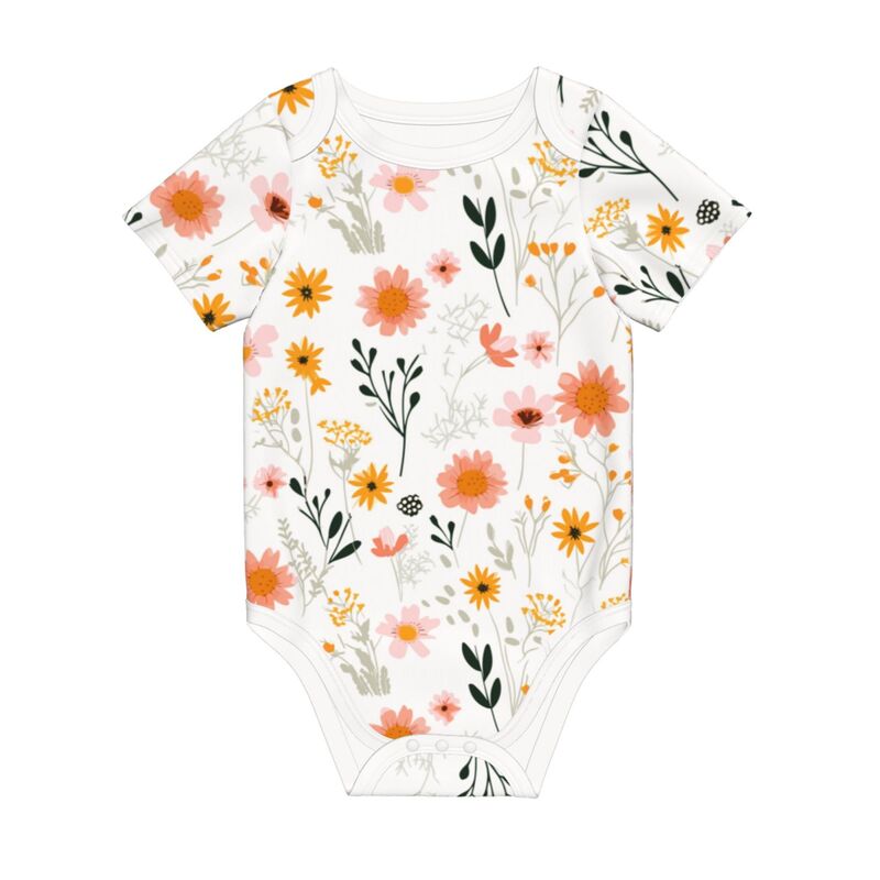 Huglittle Enchanted Garden Baby Bodysuit - Soft Pink & Amber